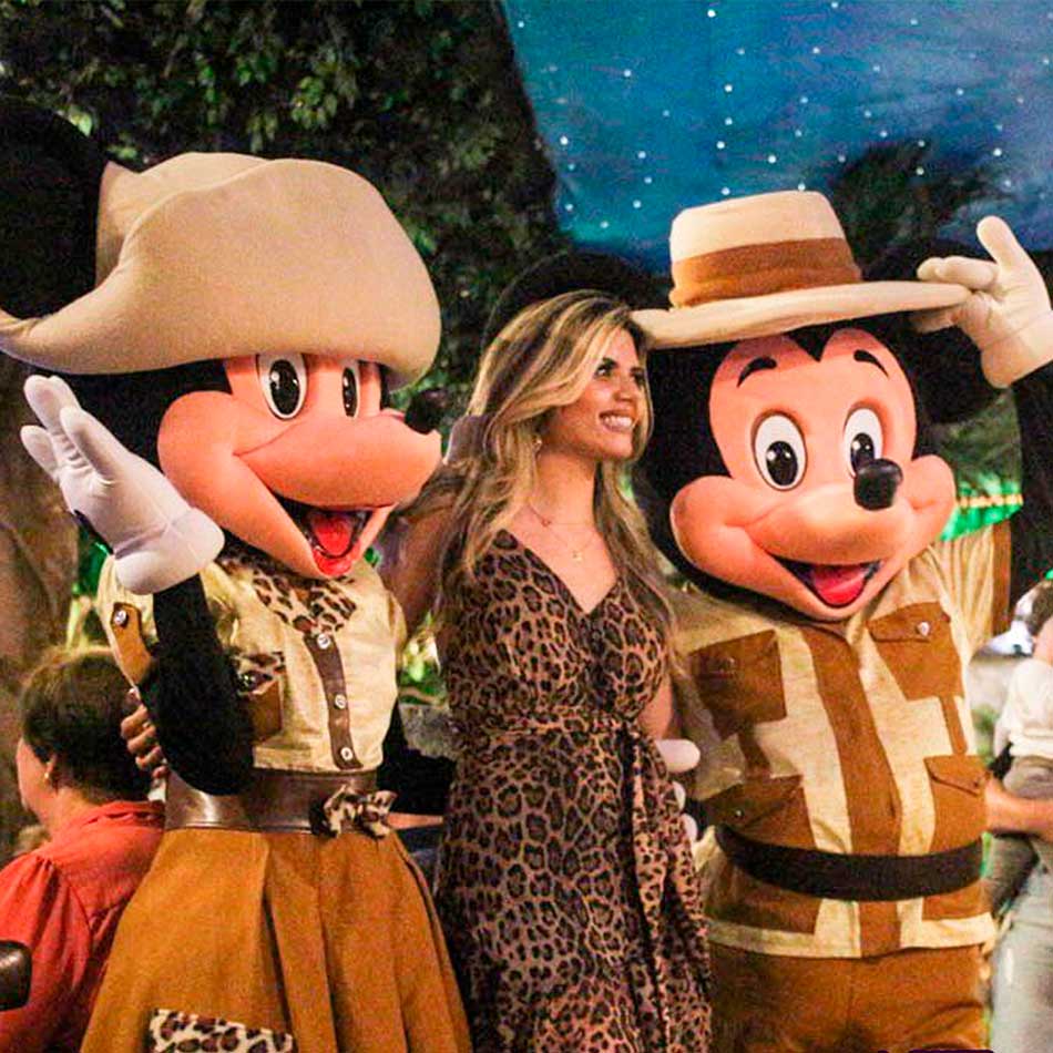 Personagem Vivo Mickey e Minnie Safari
