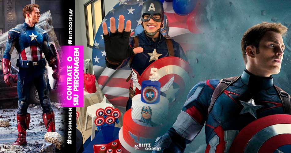 Capitão América Personagem Vivo Para Festas