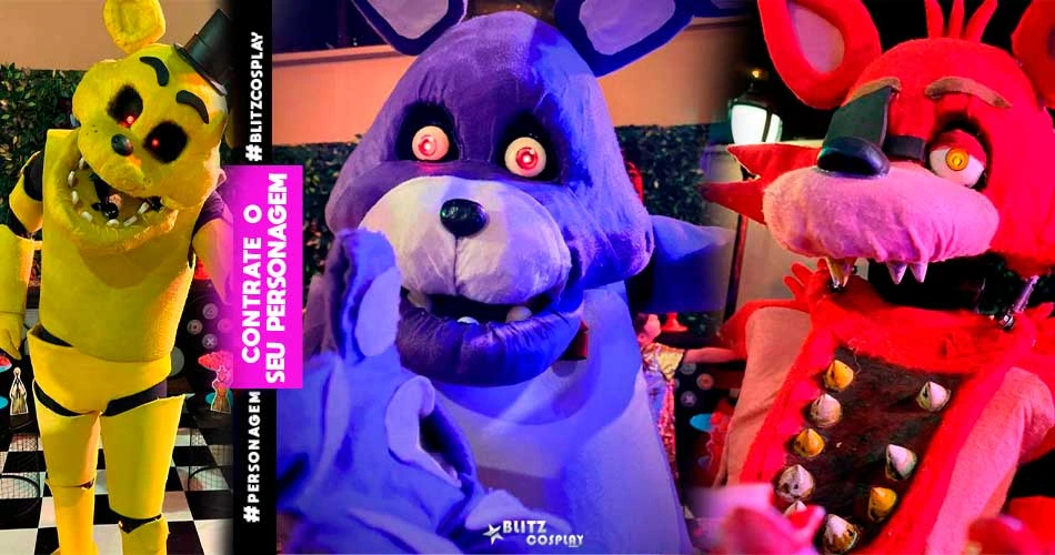 Contratar Animatronics personagem vivo para festas - FNAF