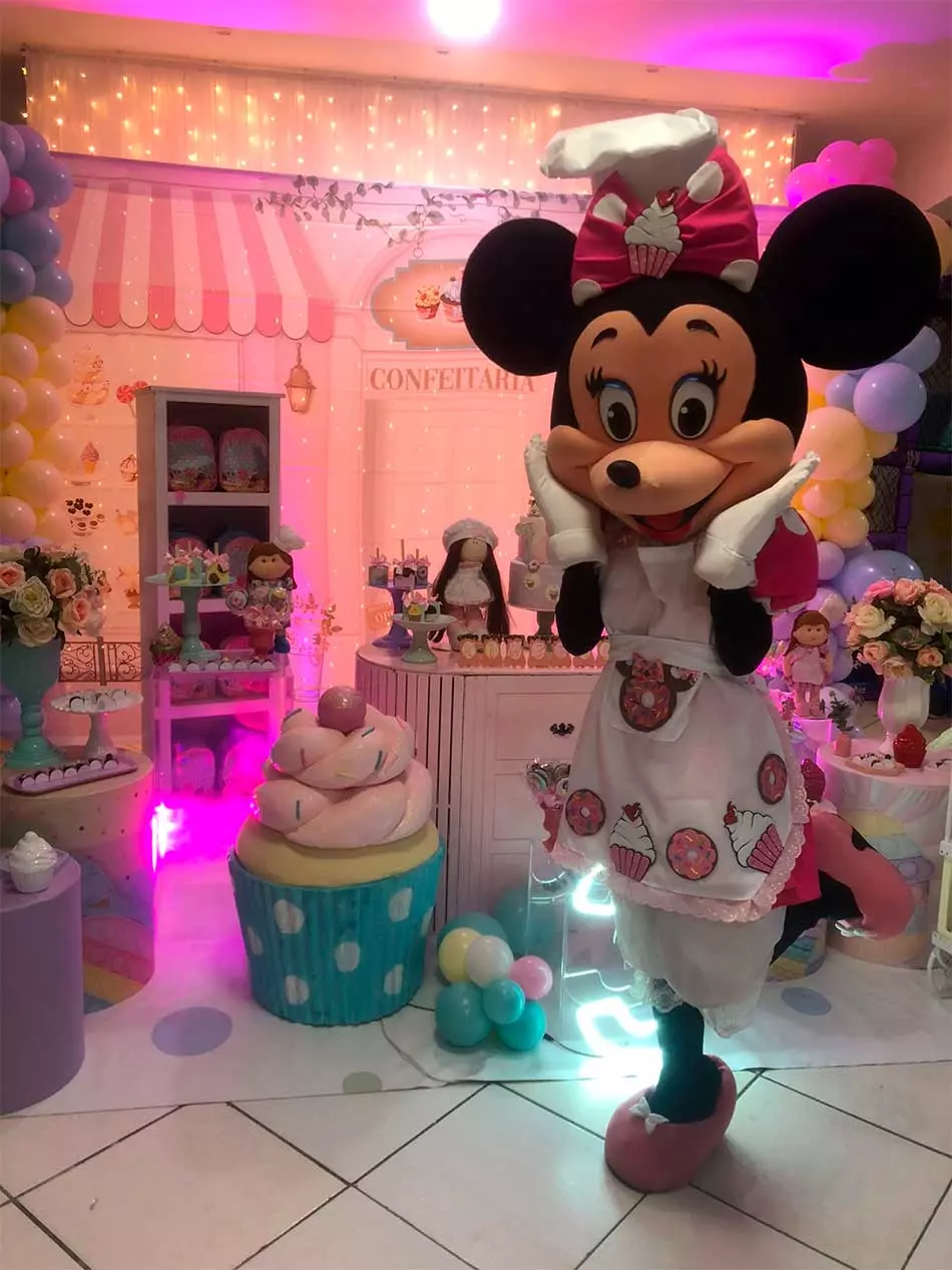 Contratar Minnie Confeiteira Personagem Vivo