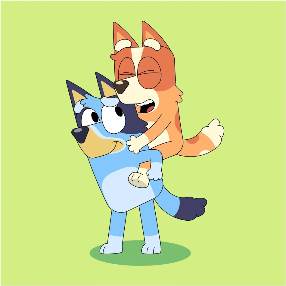 Bluey e Bingo personagens vivos se divertindo Bluey e Bingo personagens vivos se divertindo