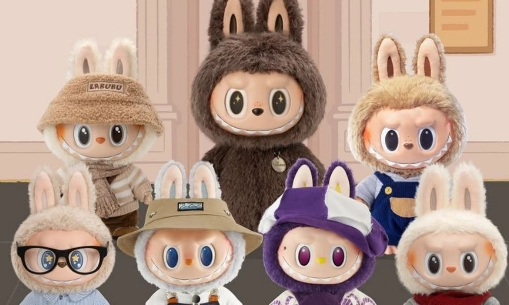 personagens Labubus brincando e se divertindo juntos personagens Labubus brincando e se divertindo