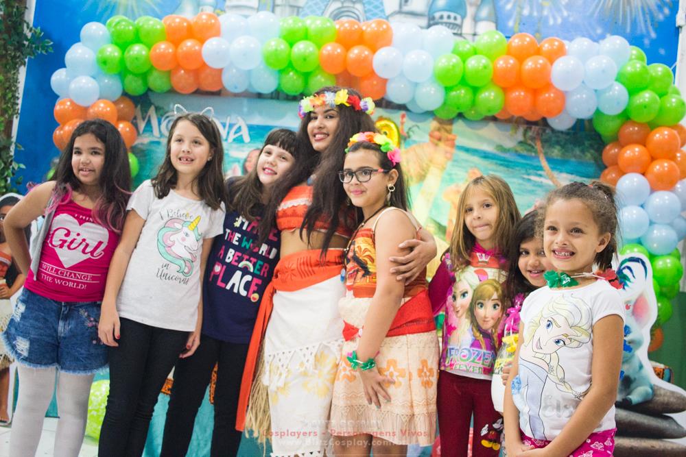 Personagem vivo Moana para festas