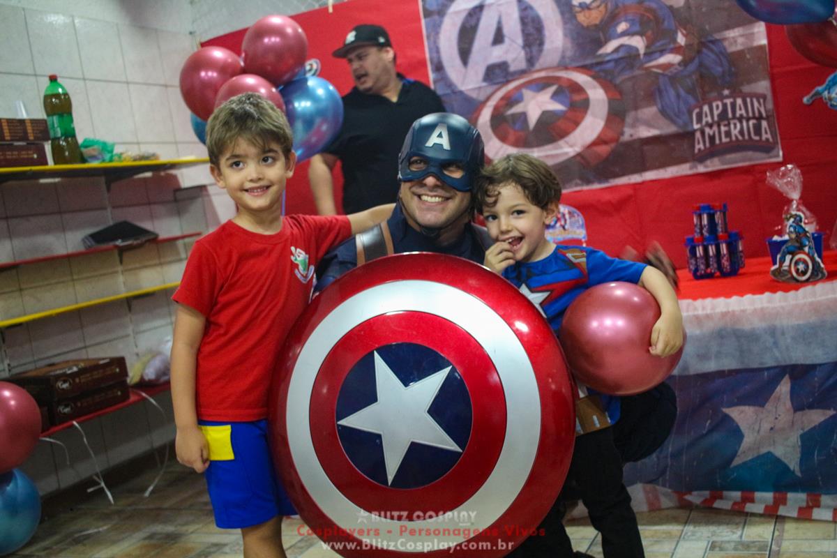 Capitão América Personagem Vivo Para Festas.