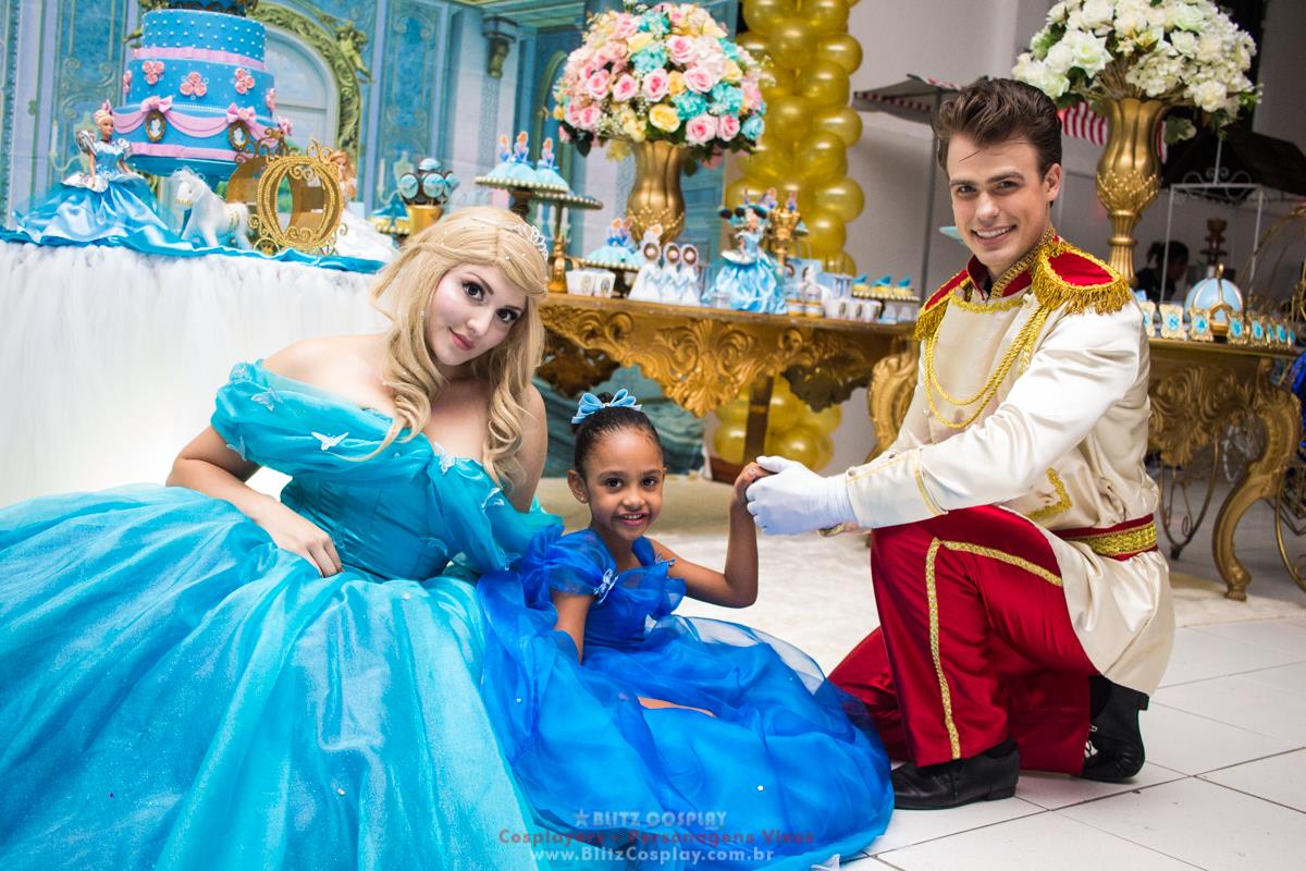 Cinderela personagem vivo para festas