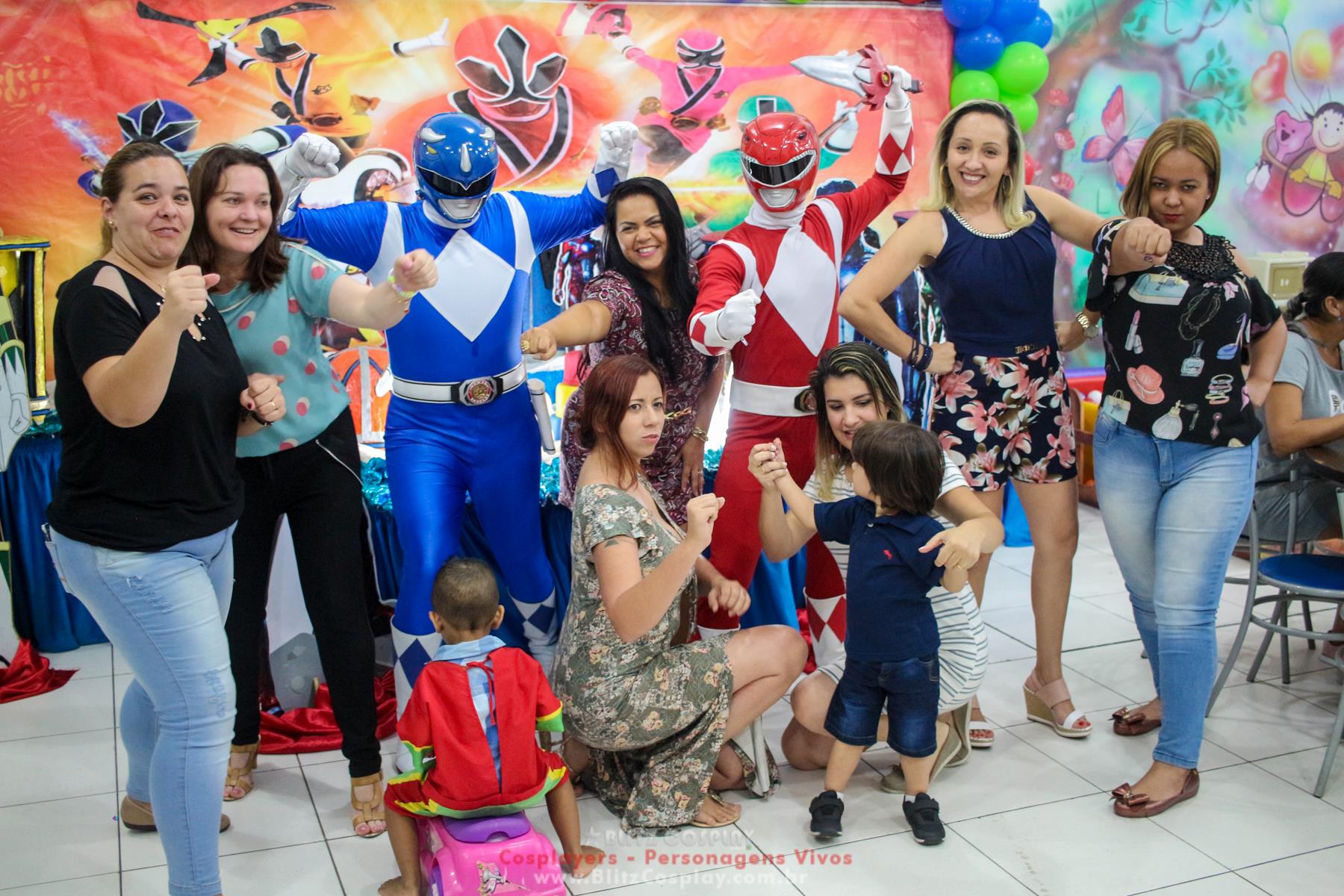 Power Rangers personagens vivos festas