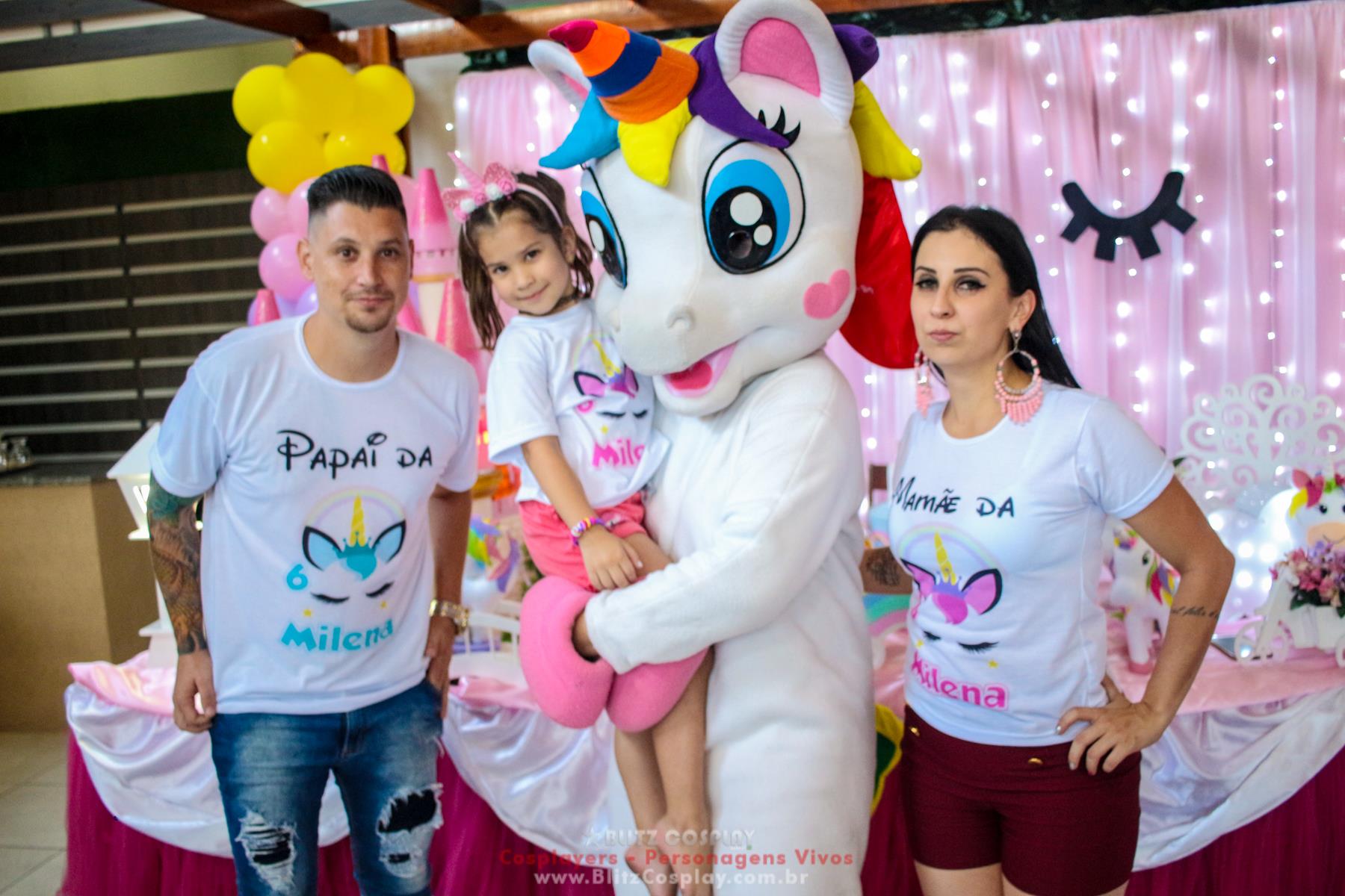 Unicórnio personagem vivo para festas