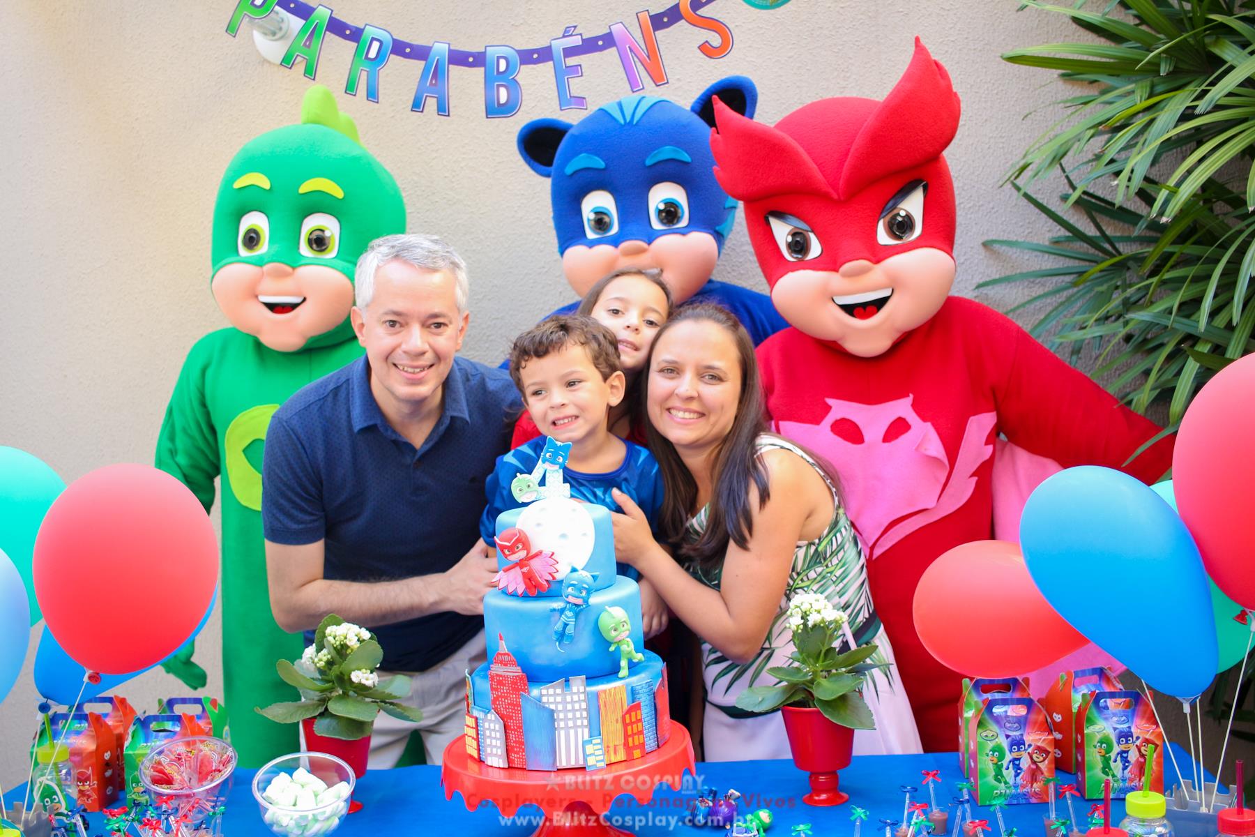 personagens vivos Pjmask para festas