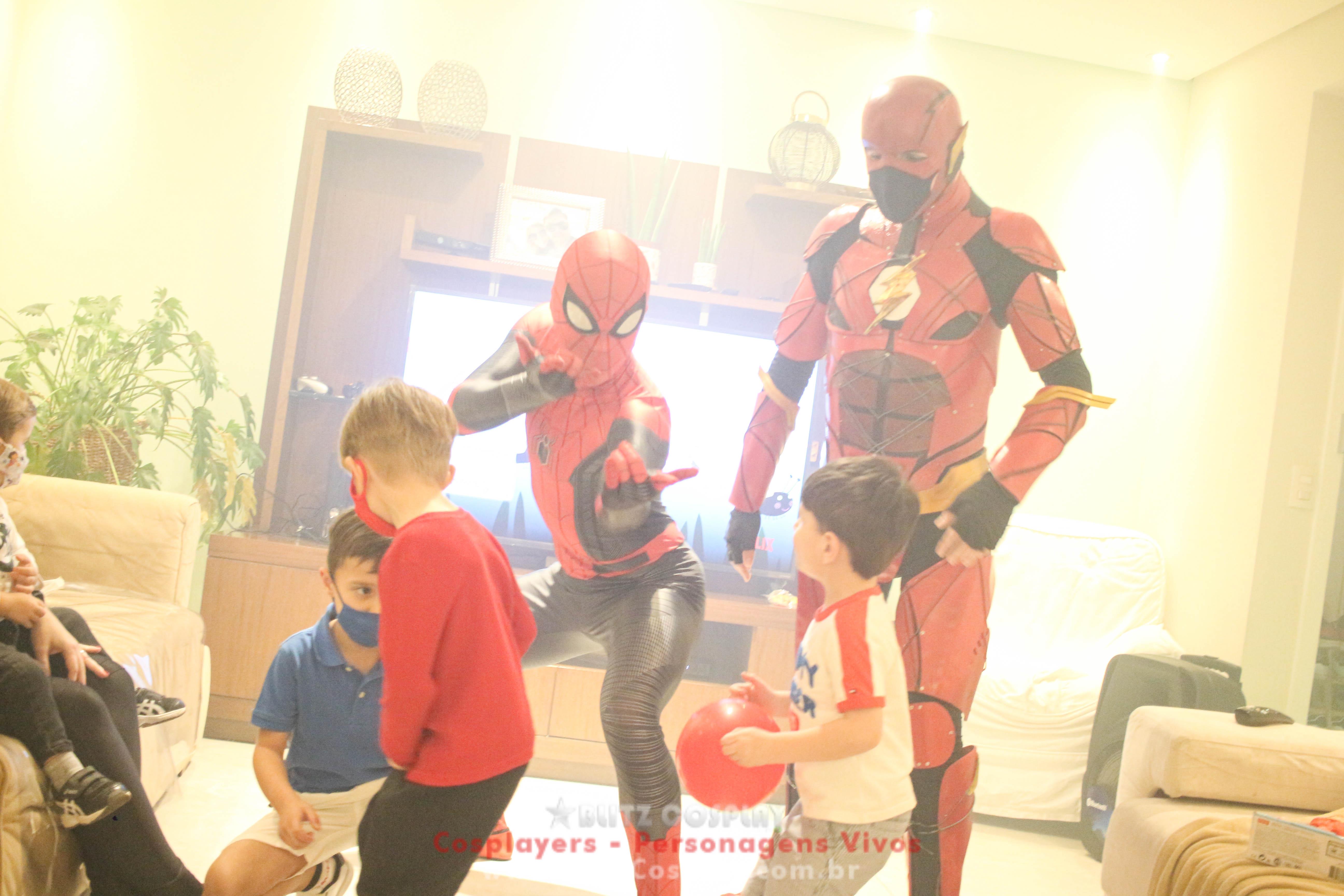Homem Aranha e Flash Personagem Vivo Para Festas e Eventos.