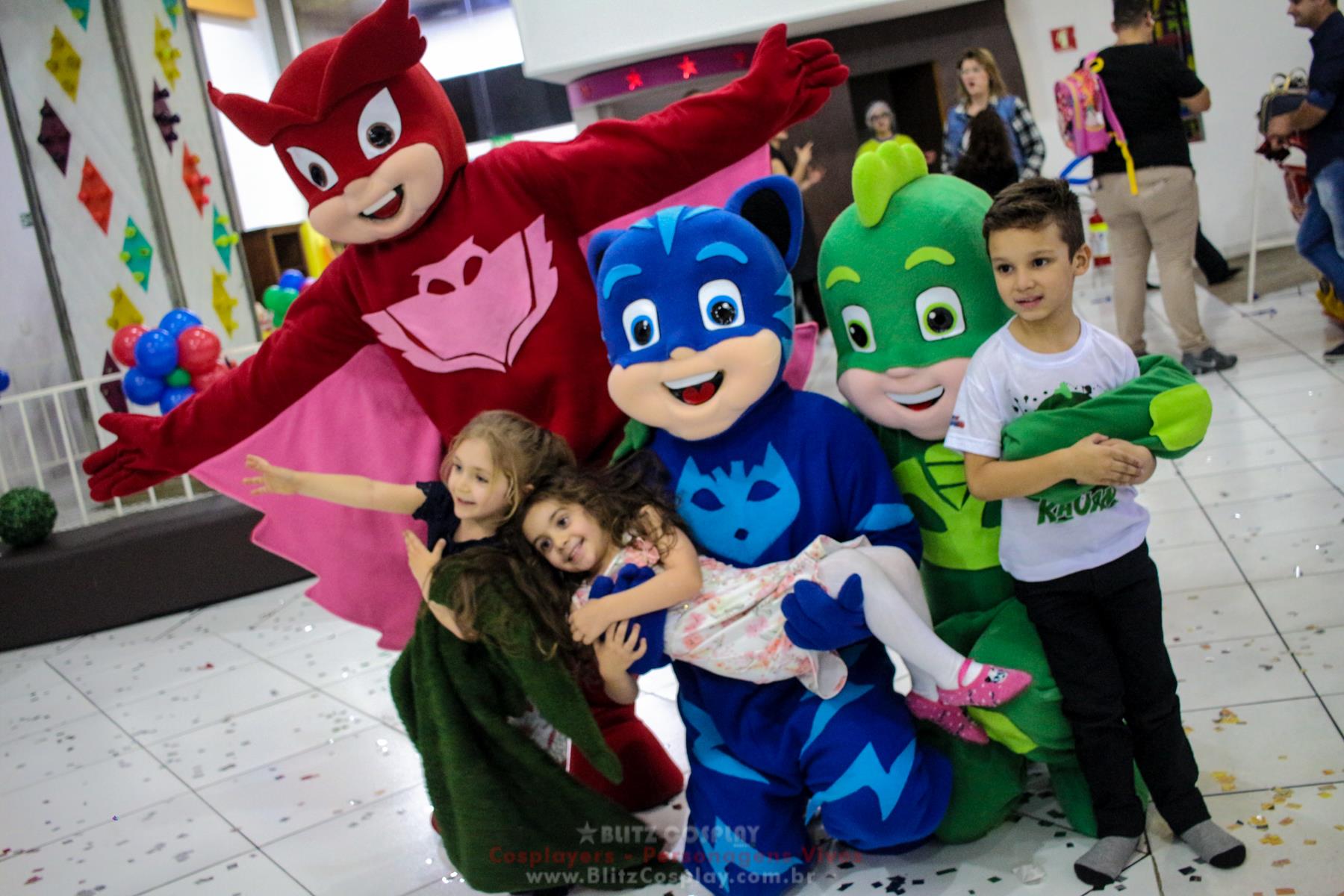 PJMasks Personagens Vivos Para Festas.