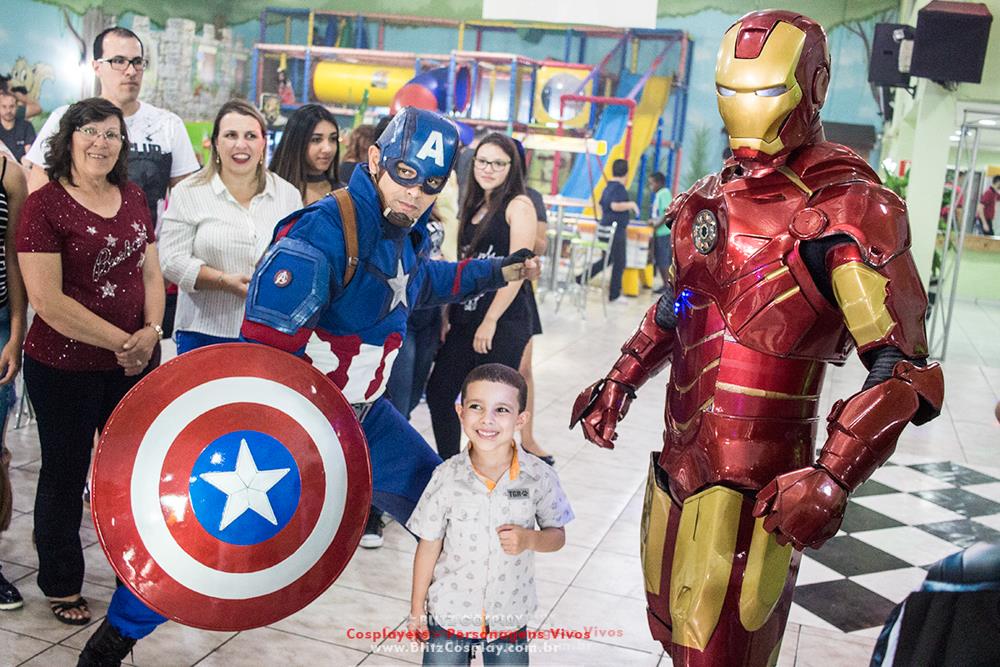 Personagem vivo Capitão America