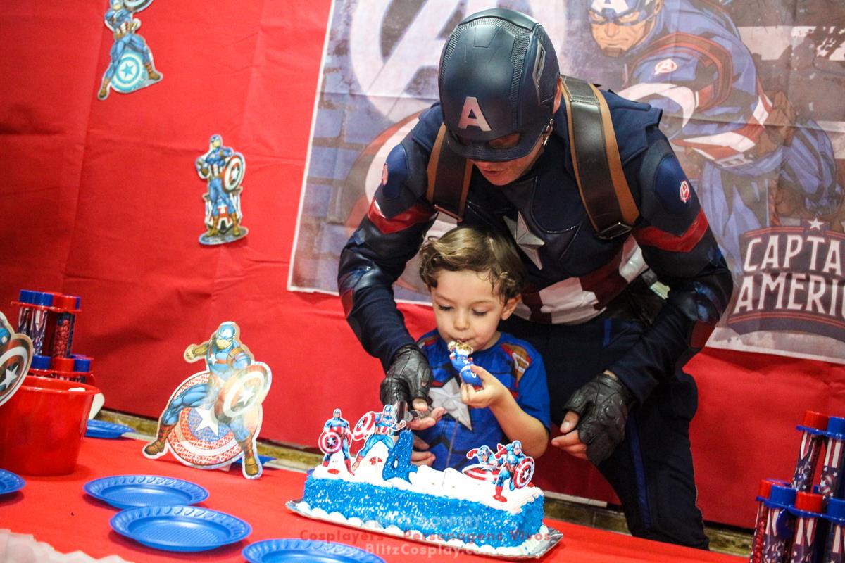Capitão América Personagem Vivo Para Festas.