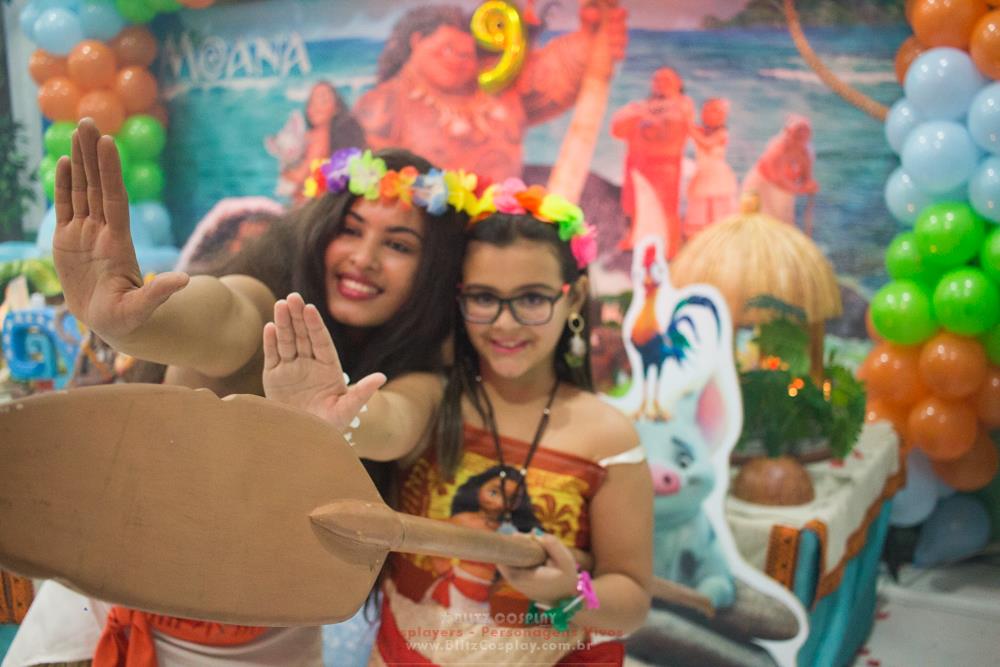 Personagem vivo Moana para festas