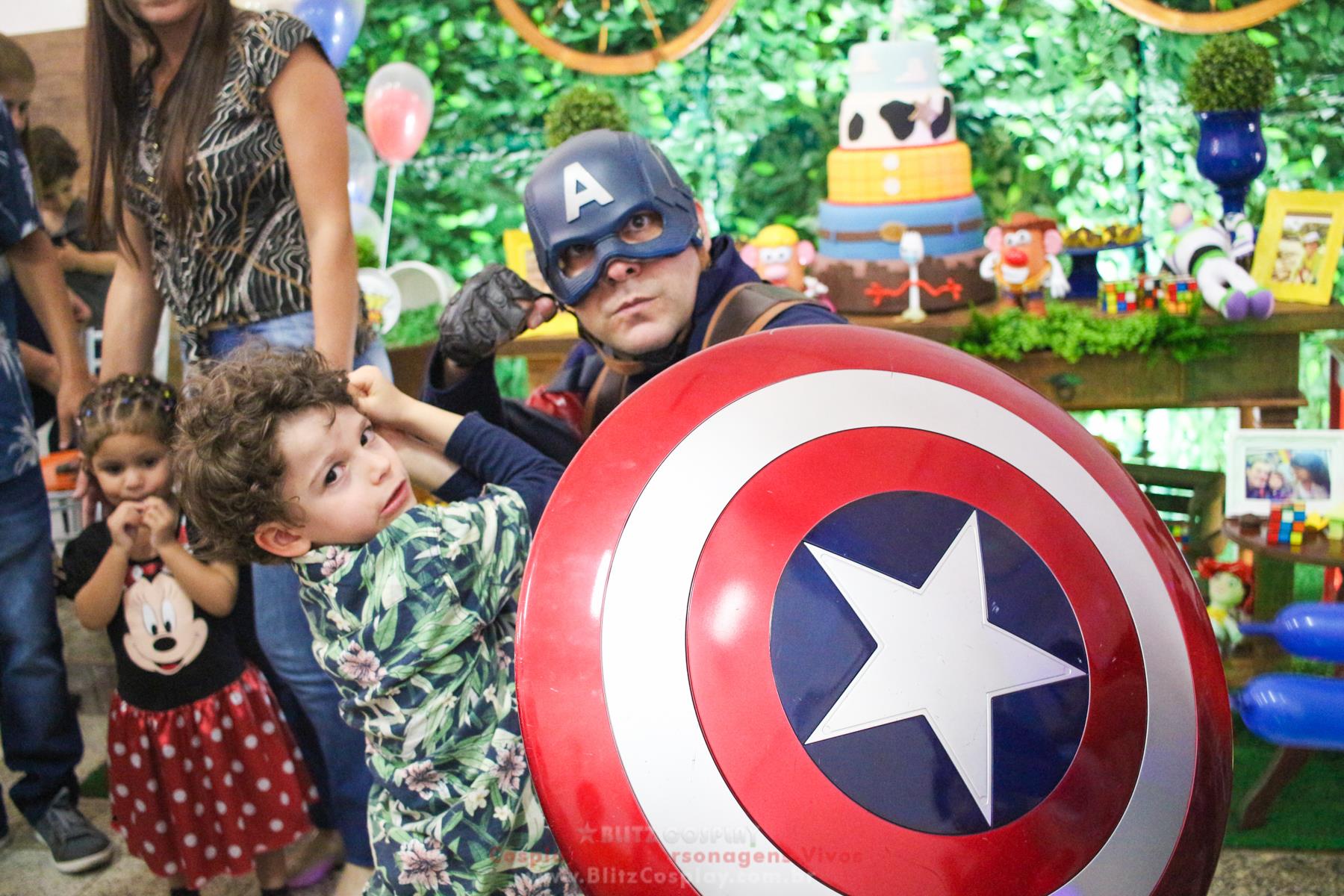 Capitão América Personagem Vivo Para Festas.
