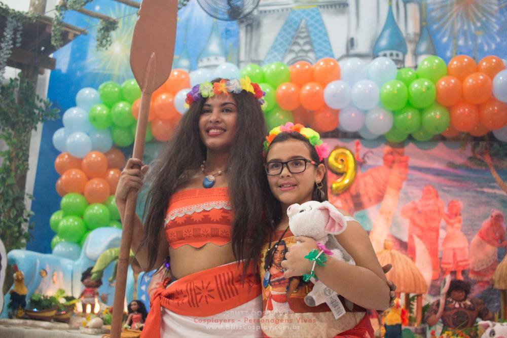 Personagem vivo Moana para festas