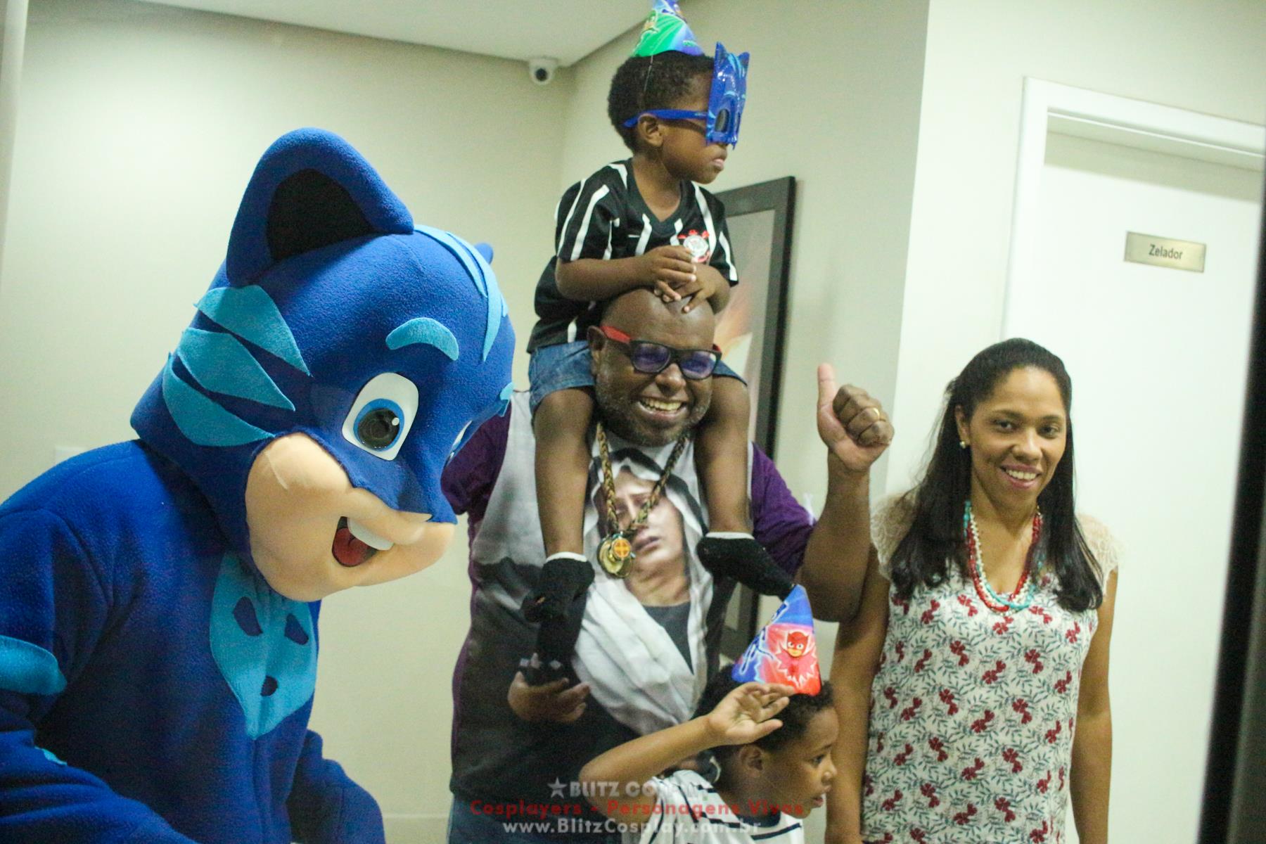 Personagens vivos Pjmask para festas