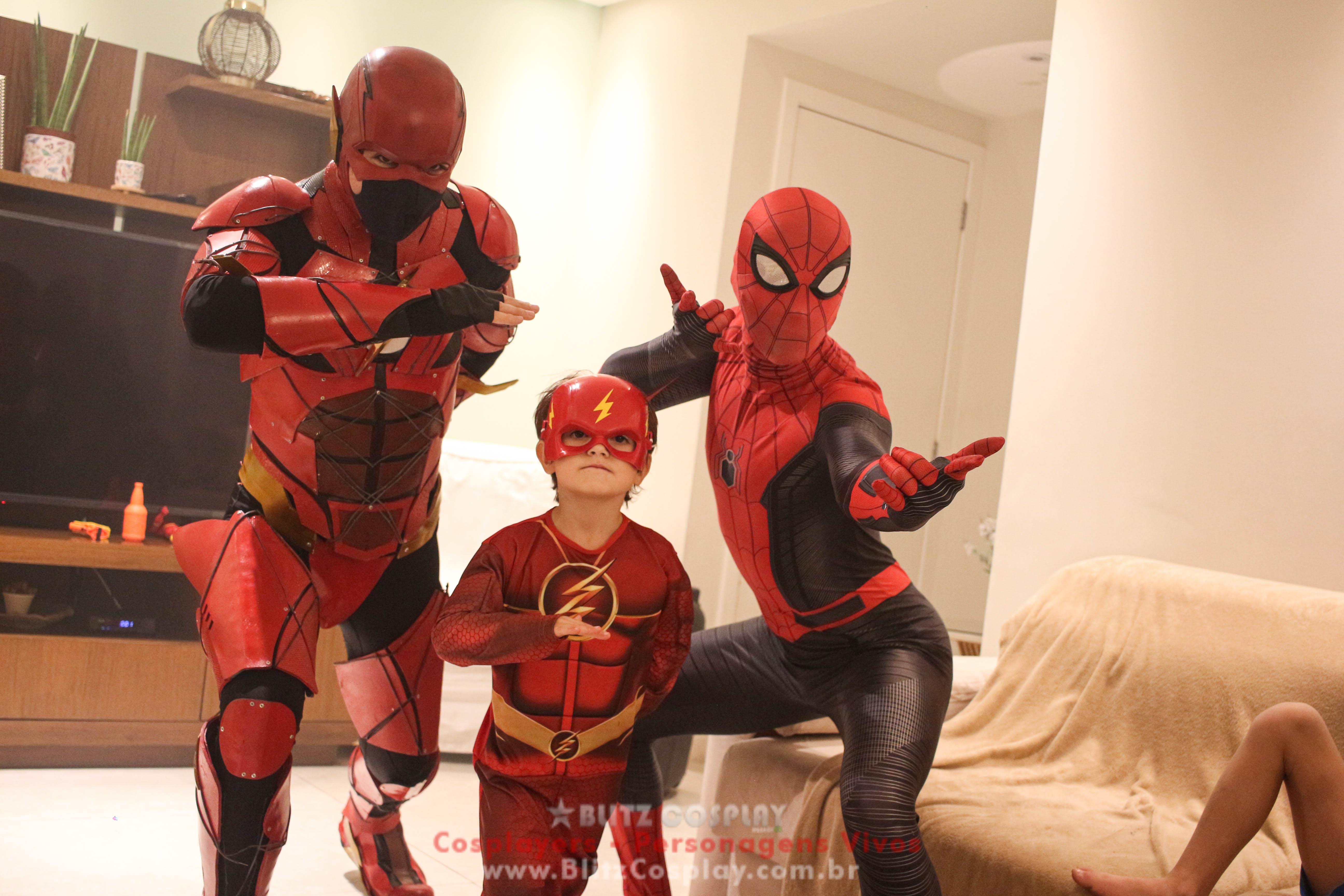 Homem Aranha e Flash Personagem Vivo Para Festas e Eventos.