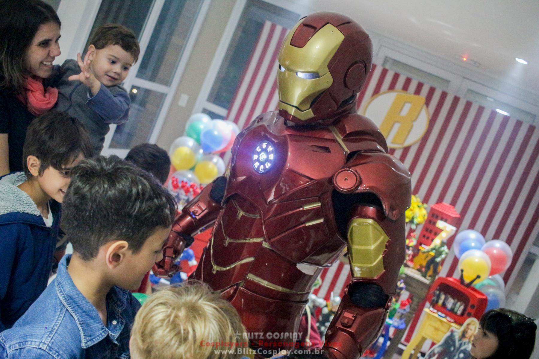 Personagem vivo Homem de Ferro para festas