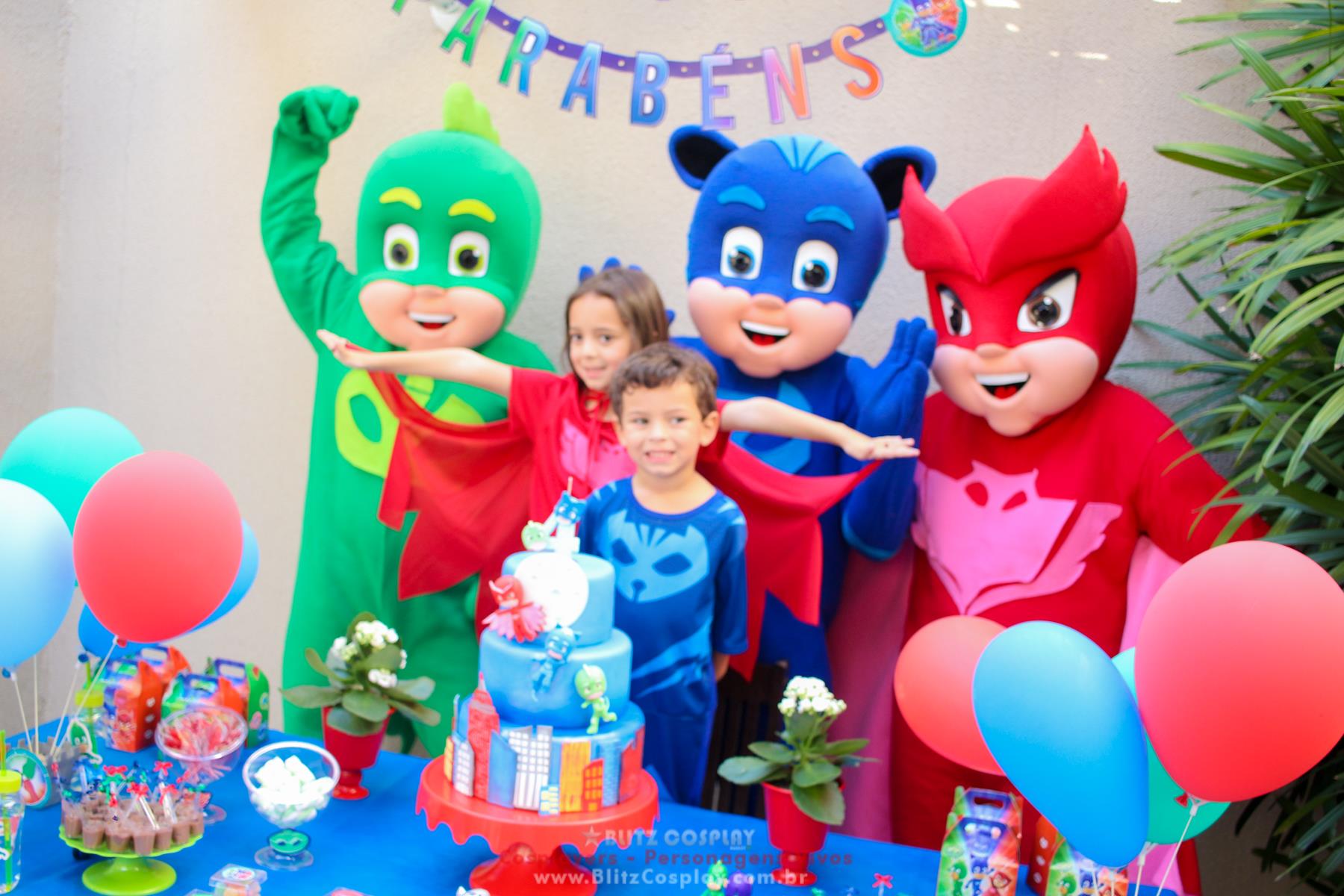 personagens vivos Pjmask para festas