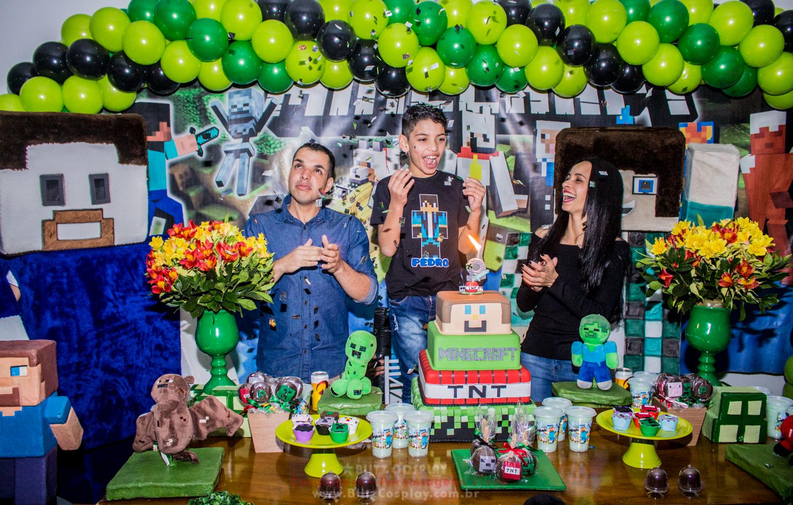 Minecraft Personagem Vivo Para Festas.