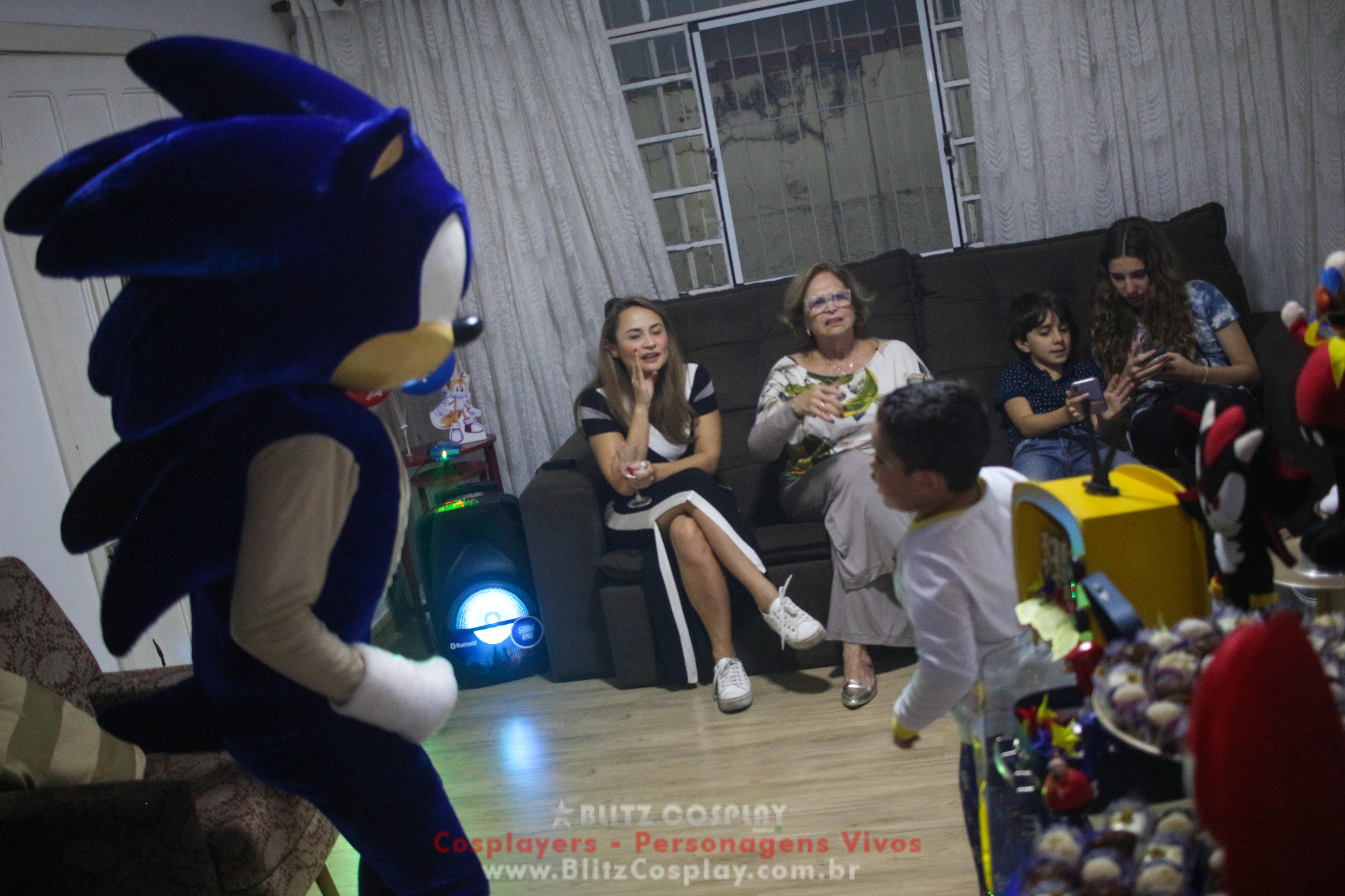 Sonic Personagem Vivo Para Festas e Eventos.