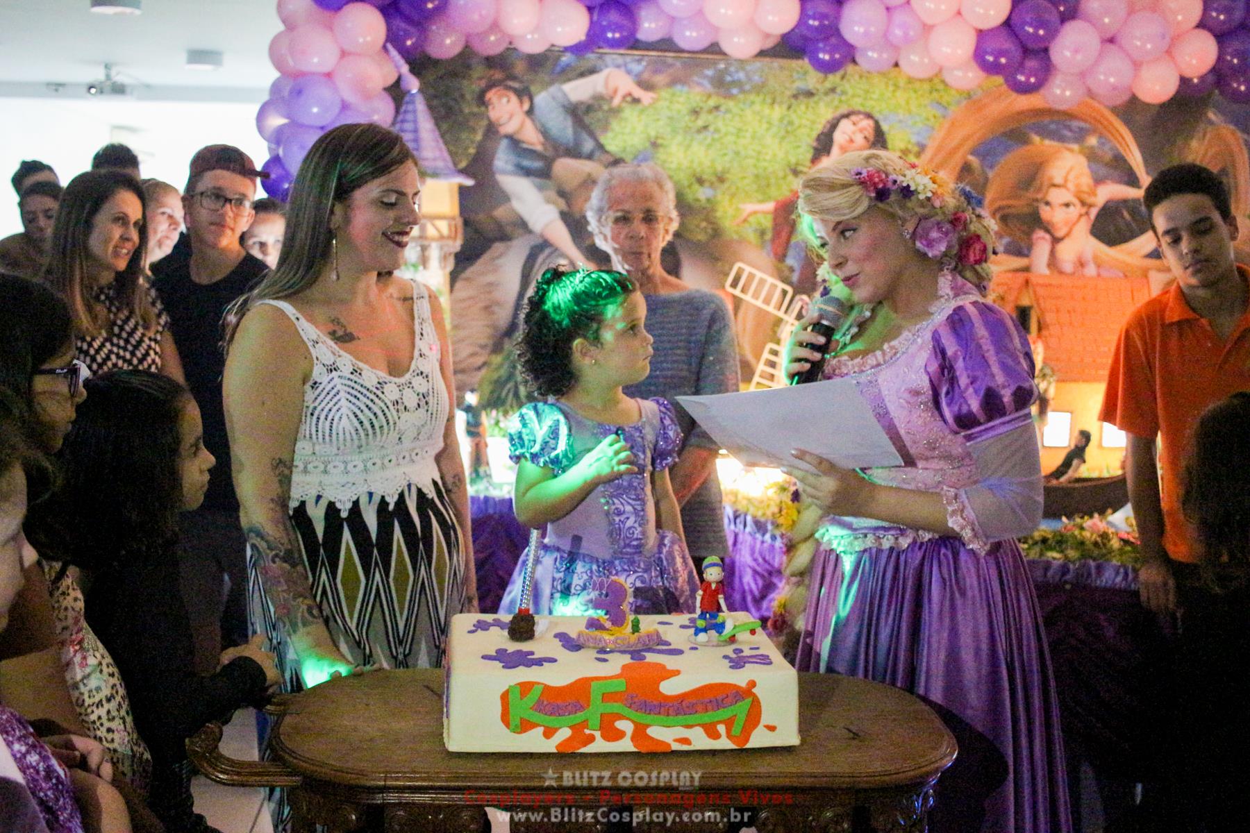 Rapunzel personagem vivo para festa