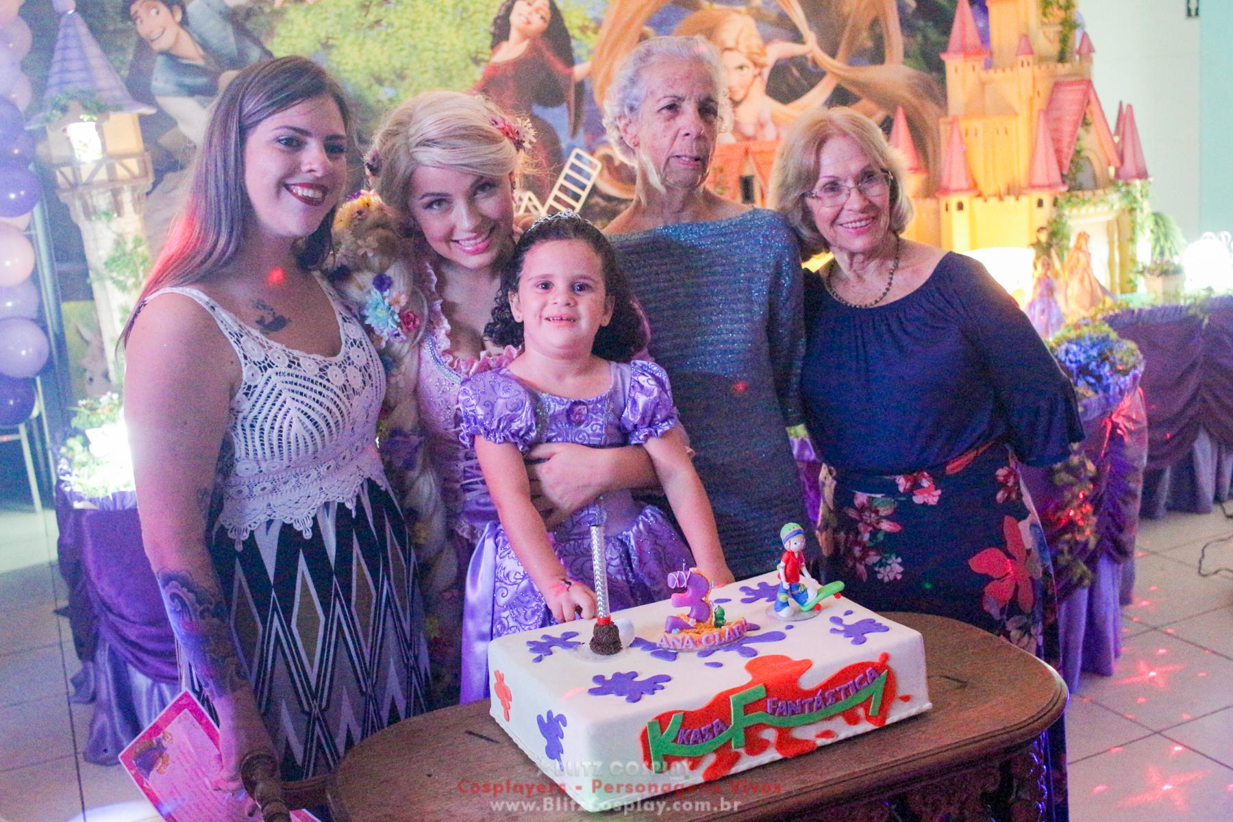 Rapunzel personagem vivo para festa