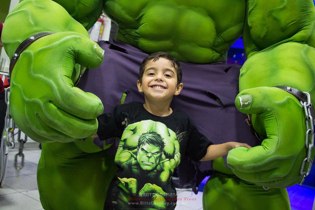 Personagem vivo Hulk para festas