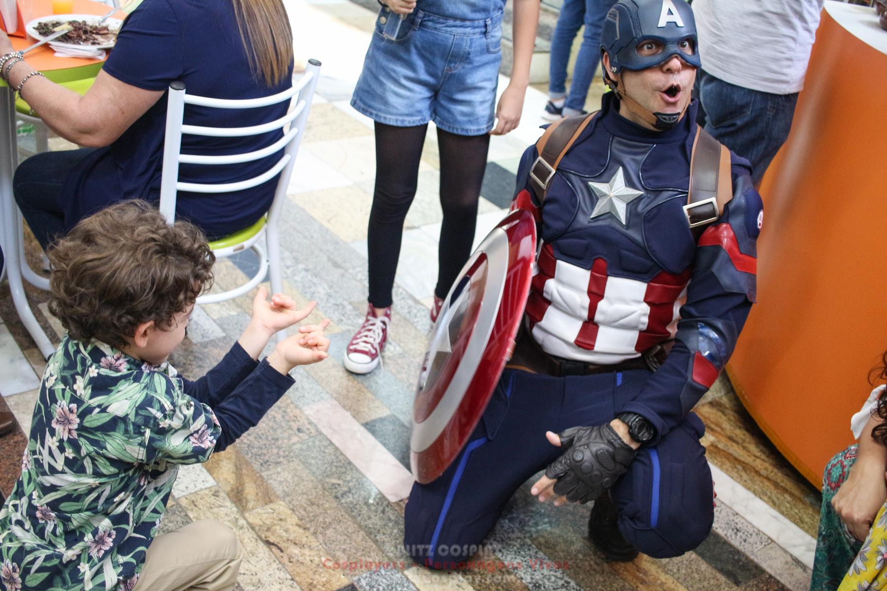 Capitão América Personagem Vivo Para Festas.