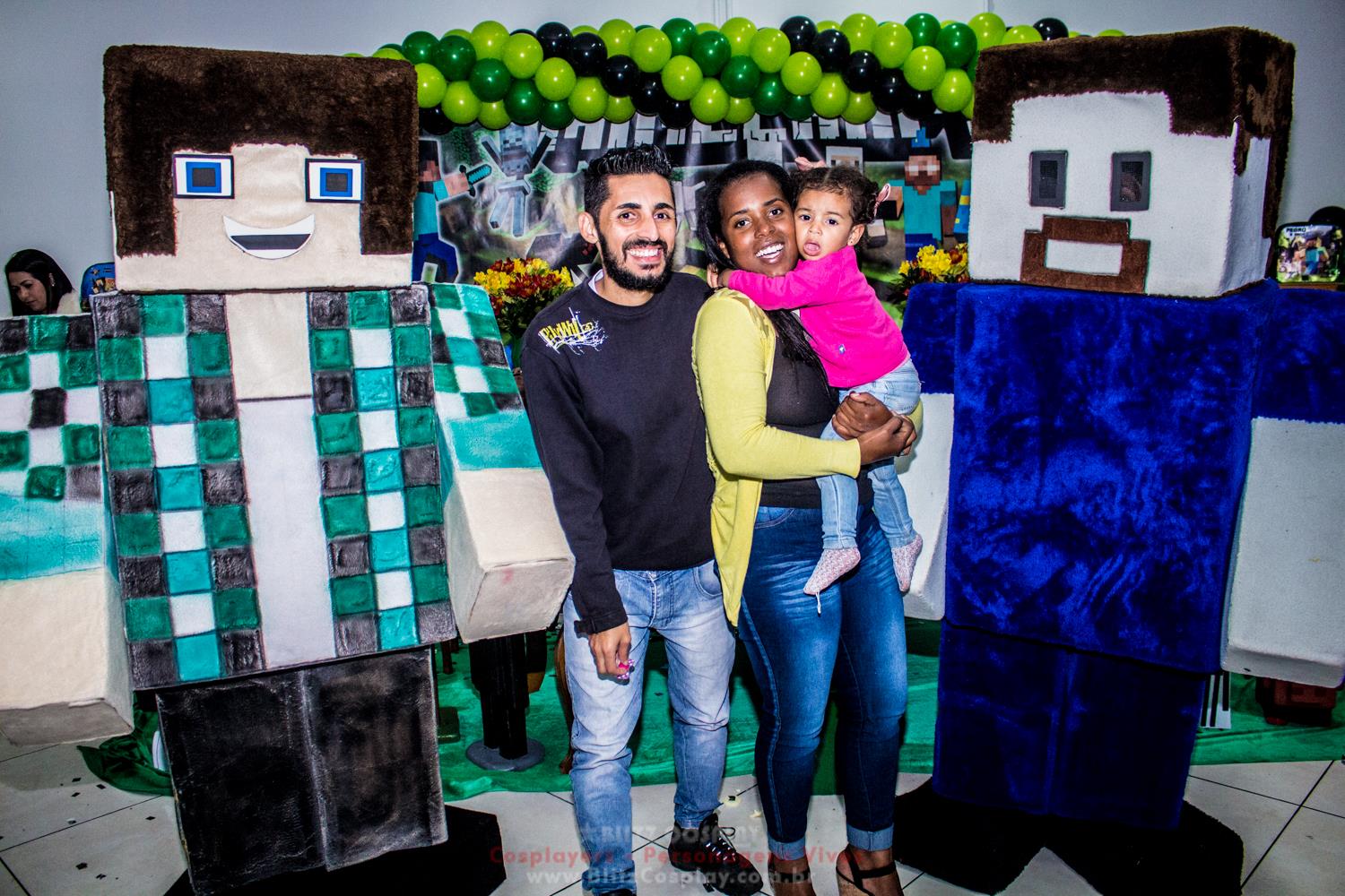 Minecraft Personagem Vivo Para Festas.