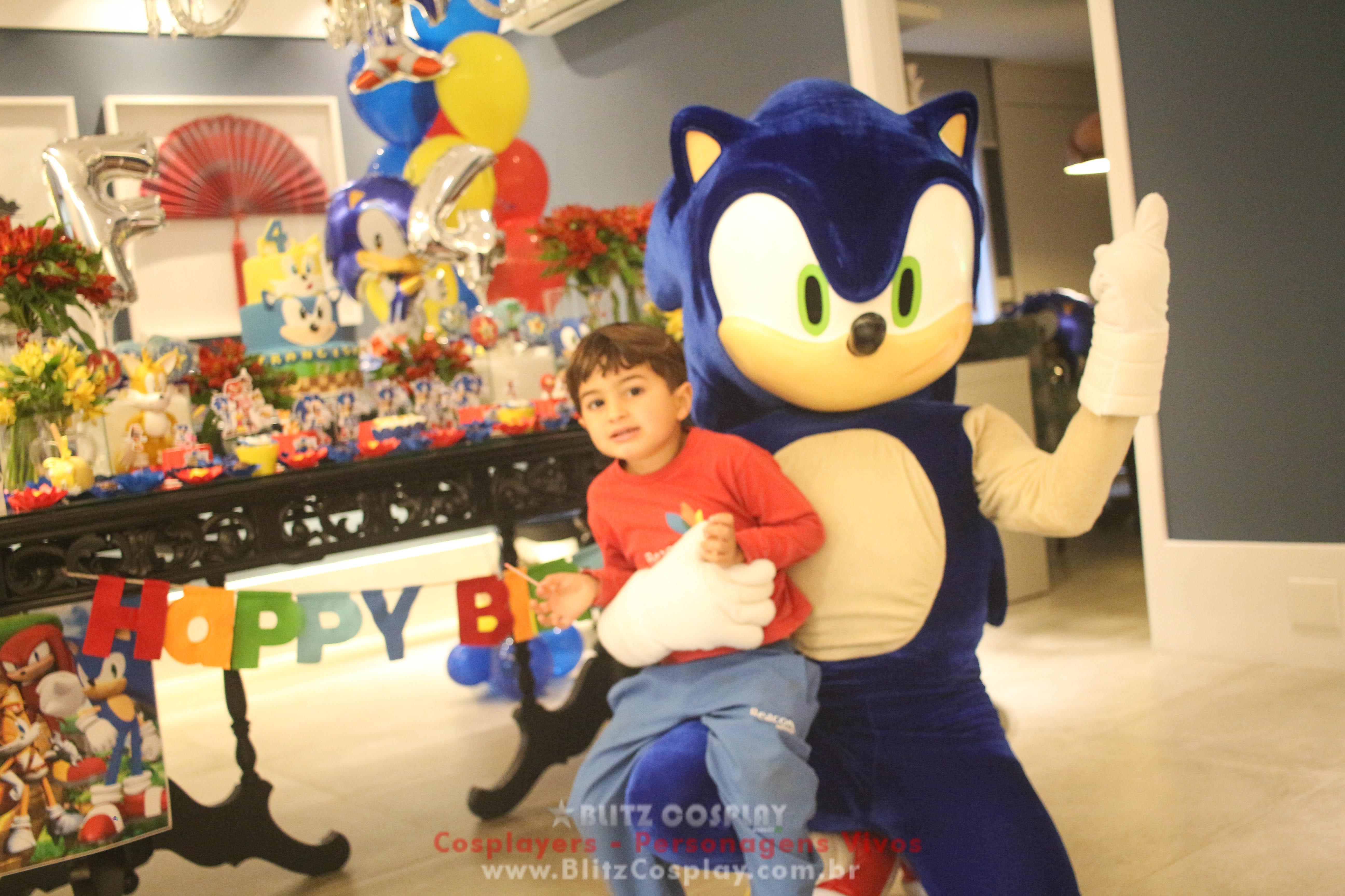 Sonic Personagem Vivo Para Festas e Eventos.