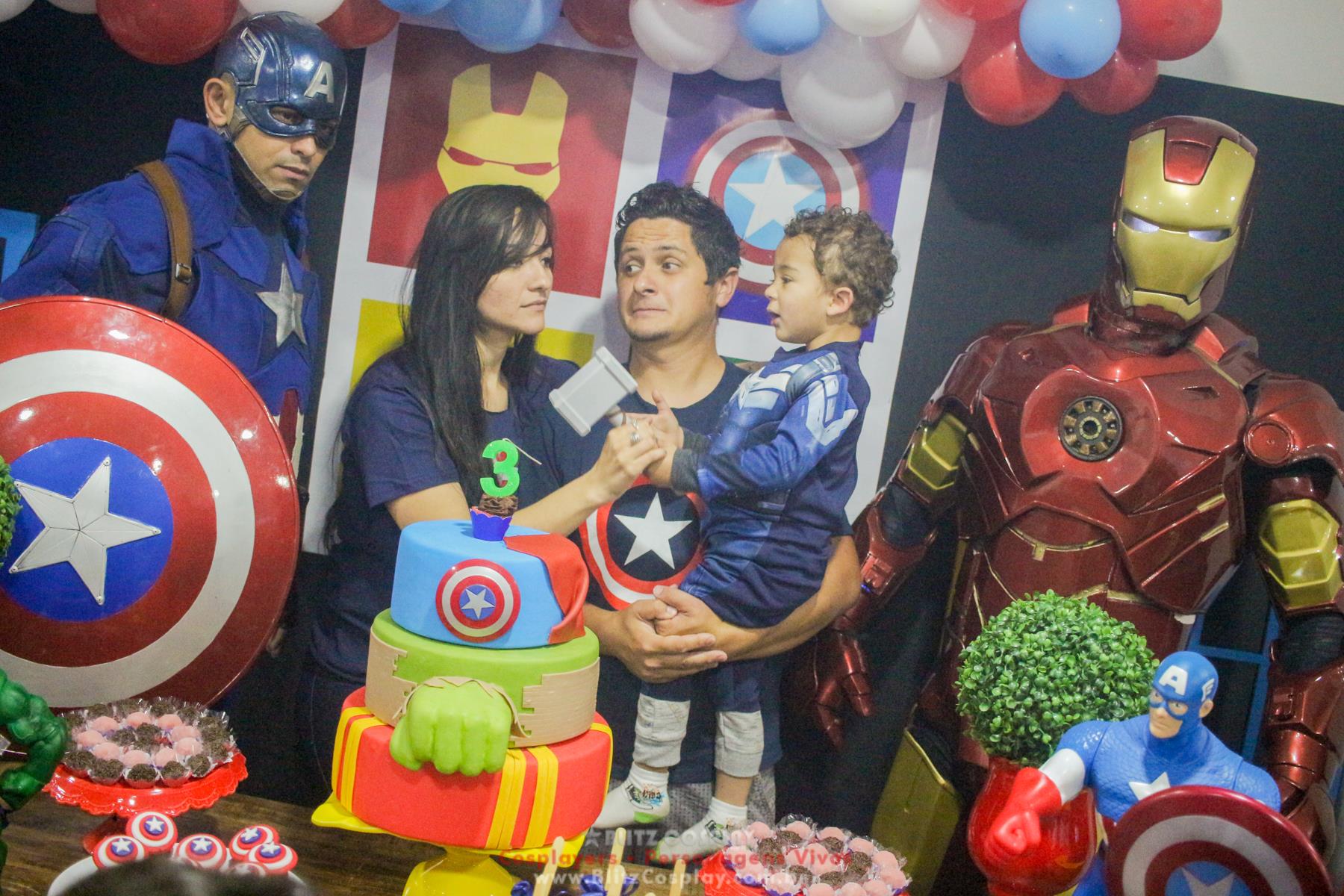 Personagem vivo Capitão America para festas