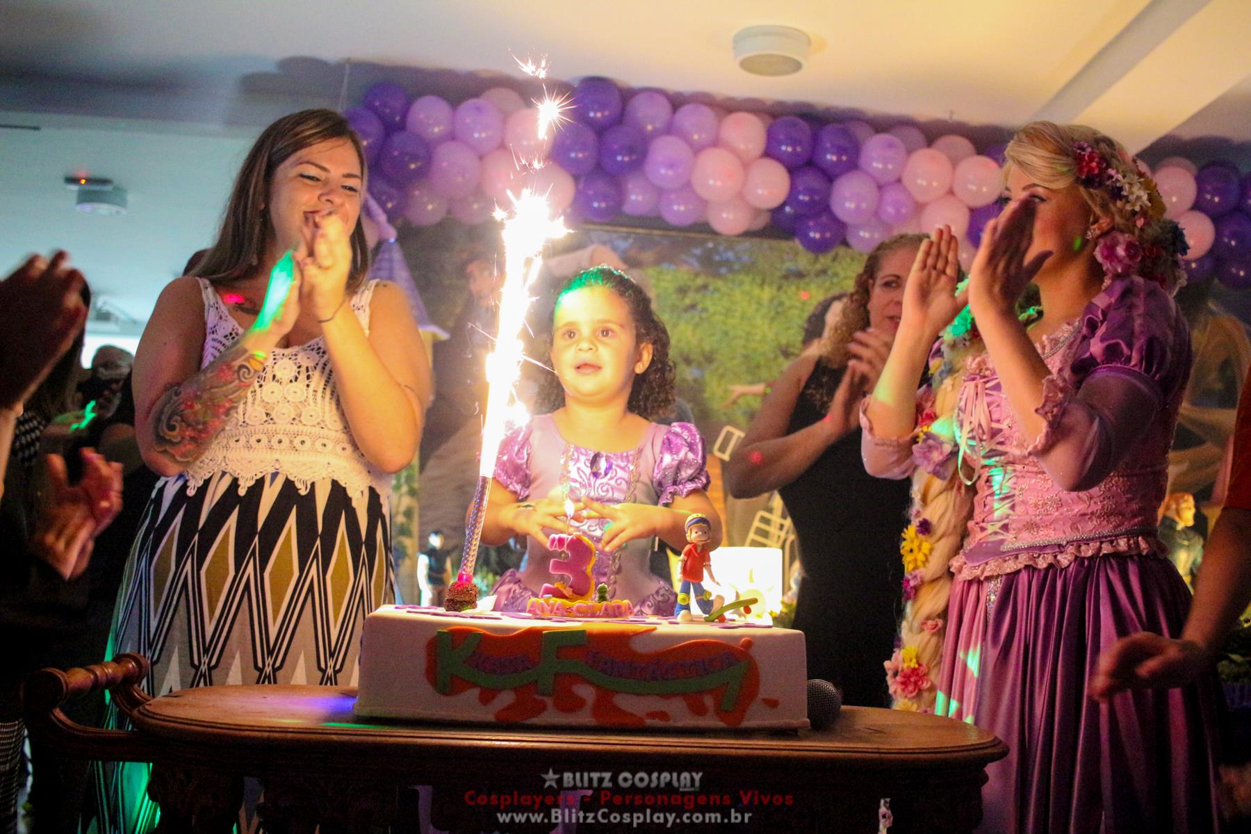 Rapunzel personagem vivo para festa