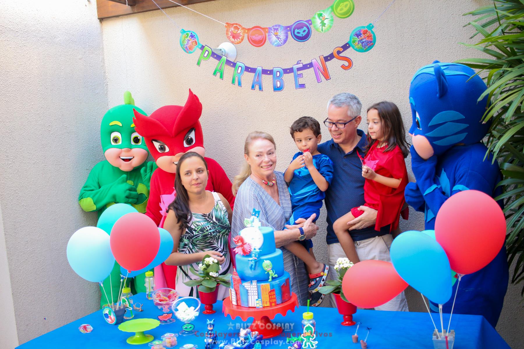 personagens vivos Pjmask para festas