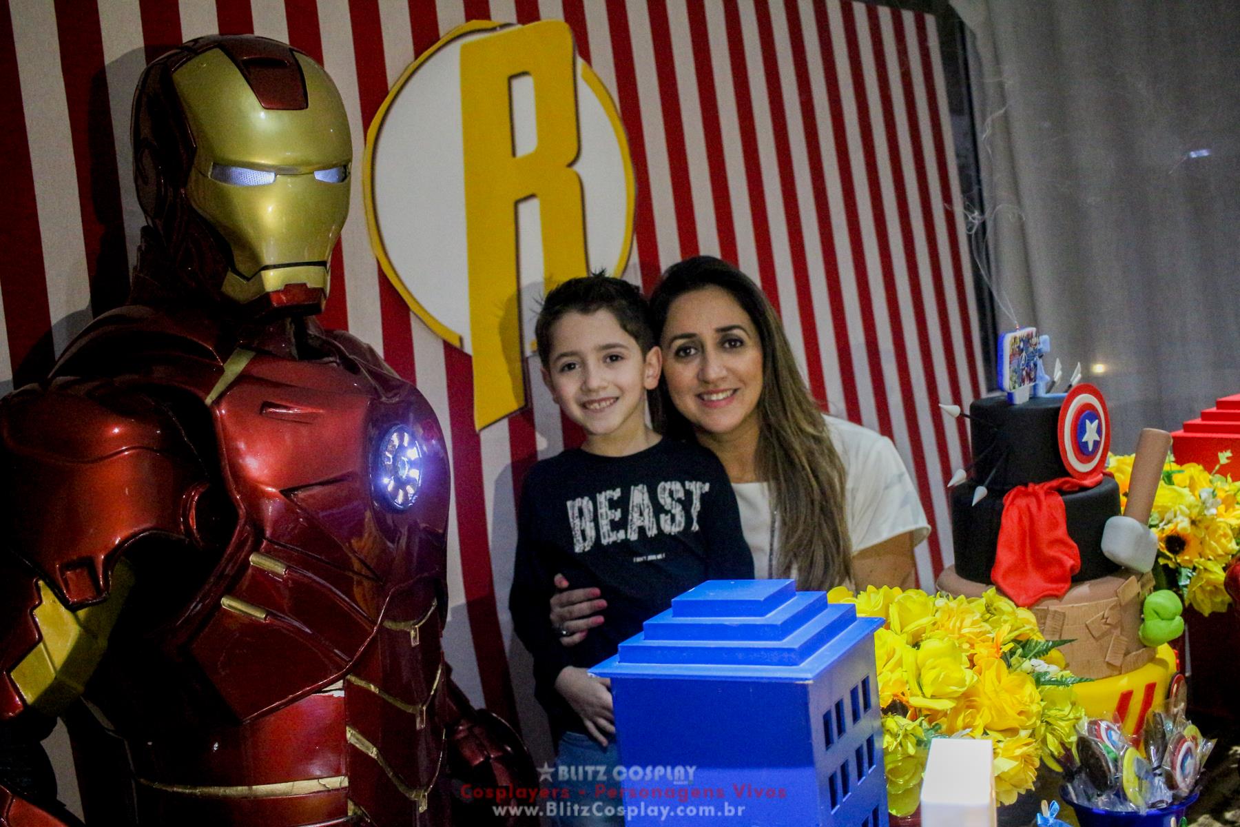 Personagem vivo Homem de Ferro para festas