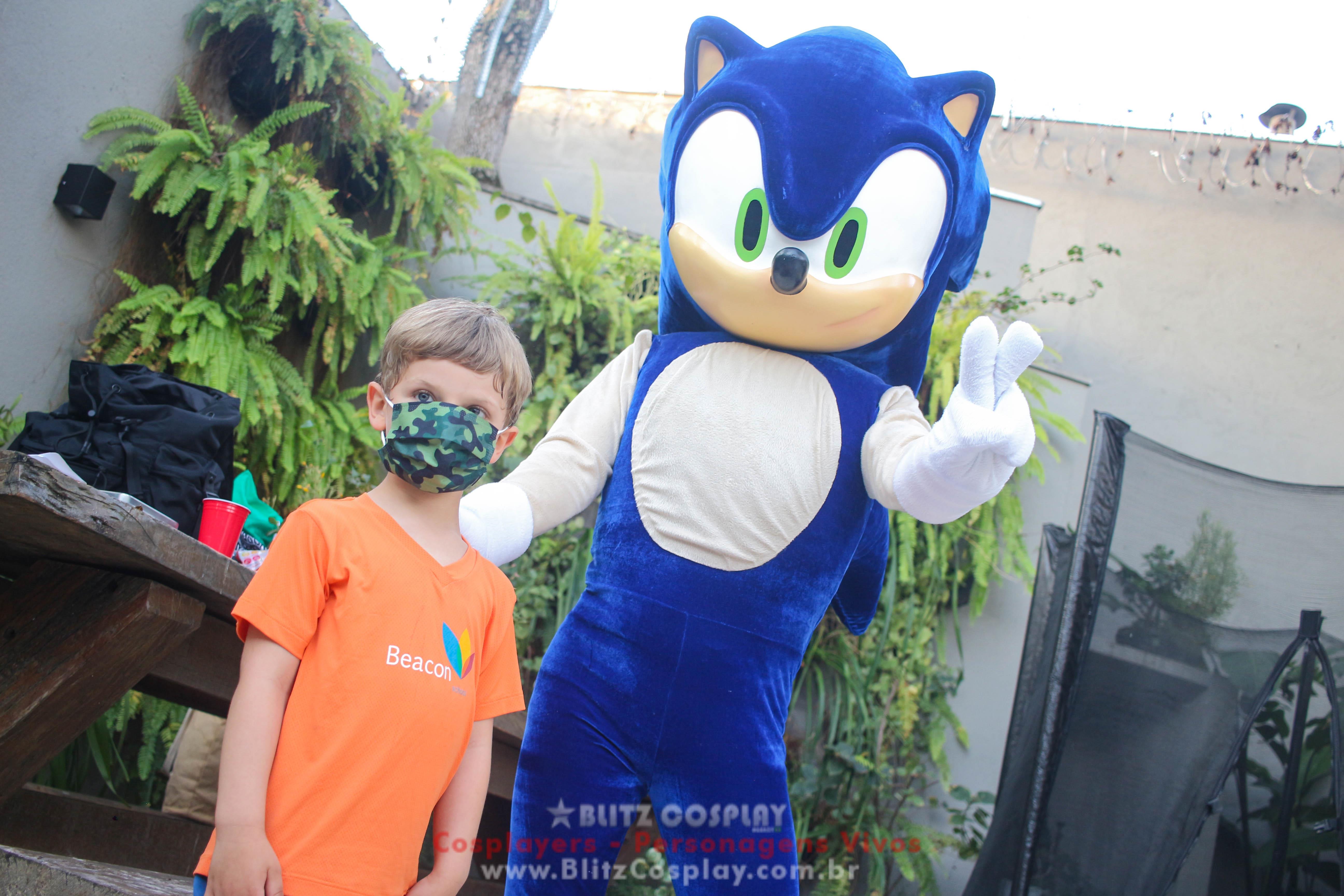 Sonic Personagem Vivo Para Festas e Eventos.