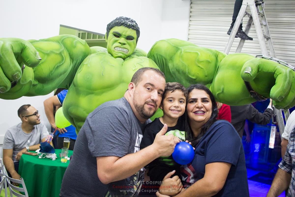 Personagem vivo Hulk para festas