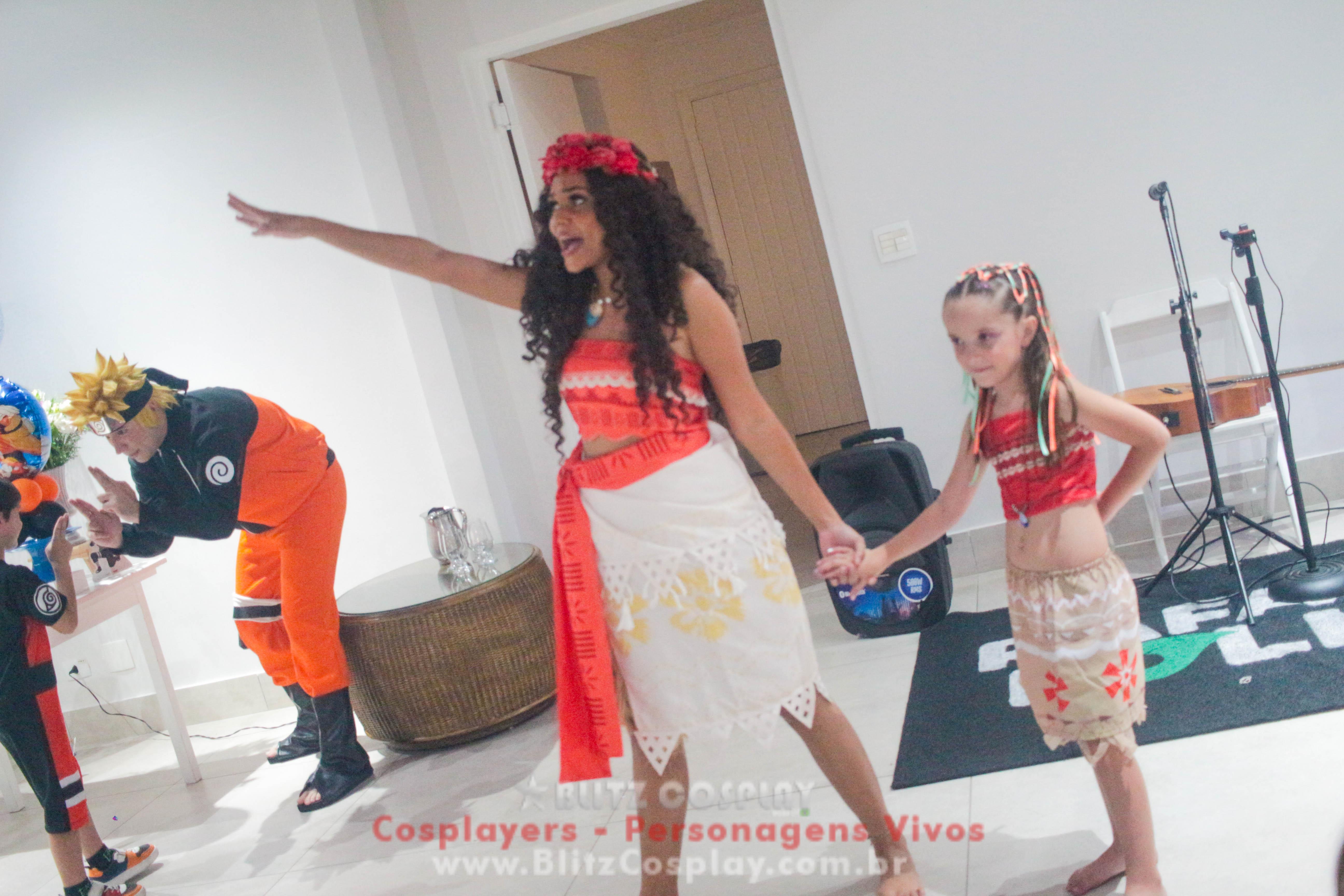 Moana e Naruto Personagem Vivo Para Festa e Eventos.