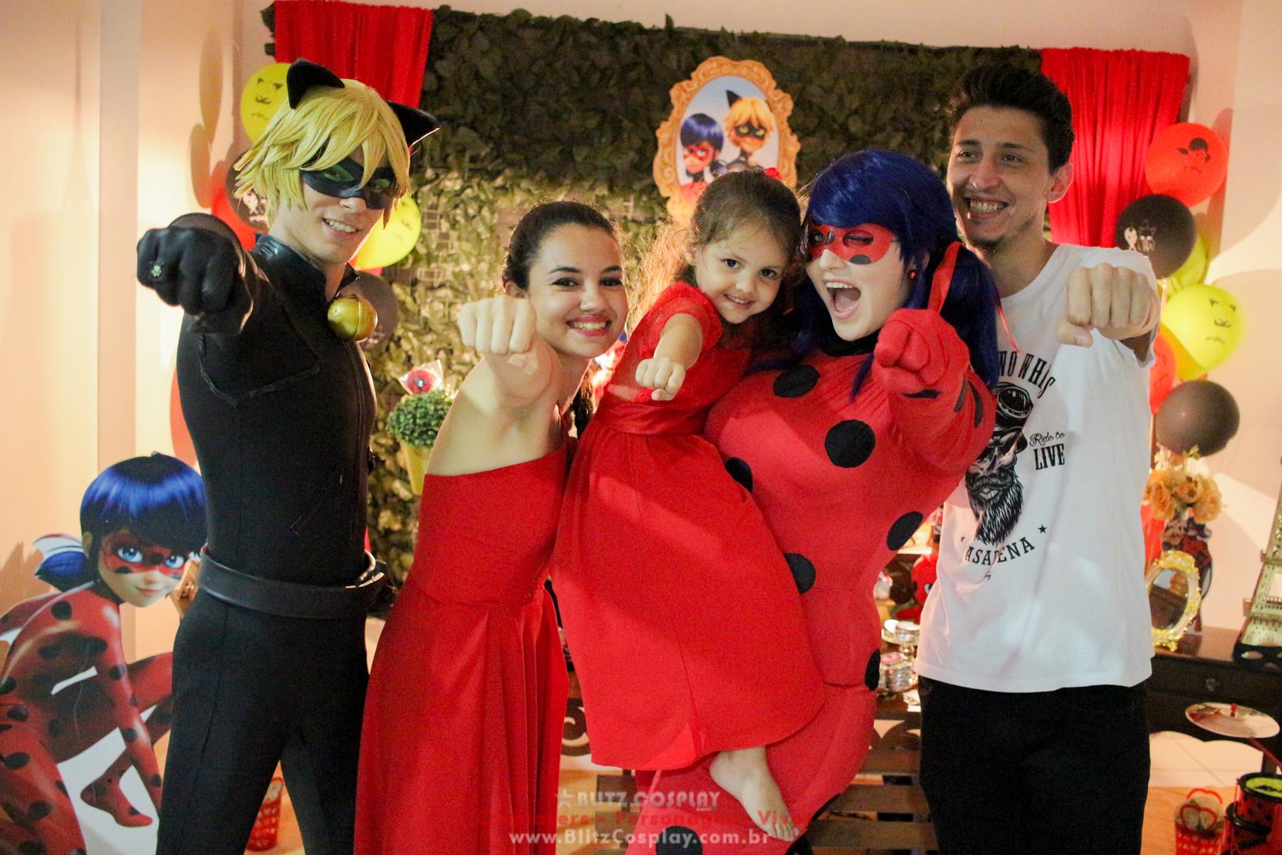 Lady Bug personagens vivos para festas